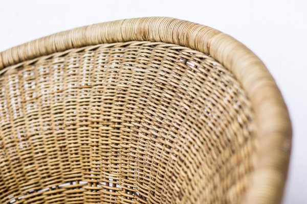 Wicker Easy Chair by Sven Staaf Attribution for Staaf & Almgren, 1950s-KO-635317