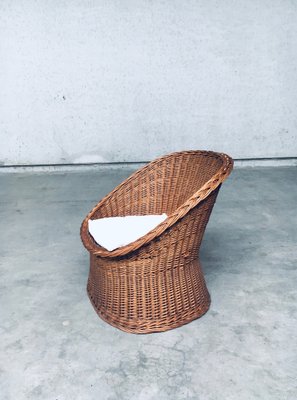 Wicker Egg Basket Lounge Chairs, 1950s, Set of 2-RQV-1761646