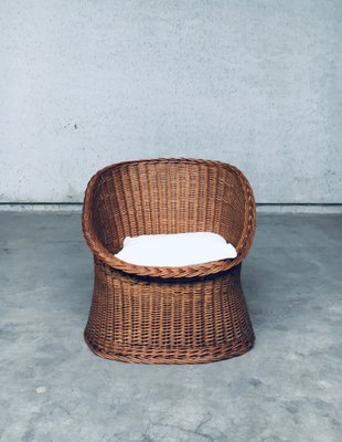 Wicker Egg Basket Lounge Chairs, 1950s, Set of 2-RQV-1761646