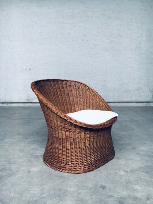 Wicker Egg Basket Lounge Chairs, 1950s, Set of 2-RQV-1761646