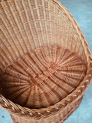 Wicker Egg Basket Lounge Chairs, 1950s, Set of 2-RQV-1761646