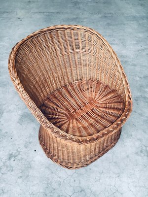 Wicker Egg Basket Lounge Chairs, 1950s, Set of 2-RQV-1761646