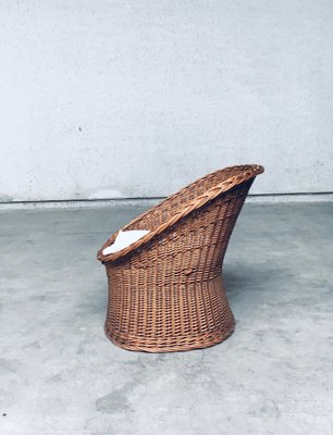 Wicker Egg Basket Lounge Chairs, 1950s, Set of 2-RQV-1761646