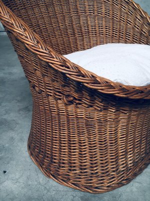 Wicker Egg Basket Lounge Chairs, 1950s, Set of 2-RQV-1761646