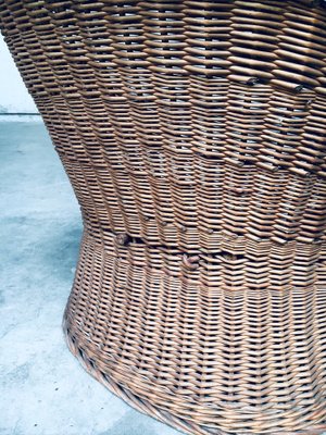 Wicker Egg Basket Lounge Chairs, 1950s, Set of 2-RQV-1761646