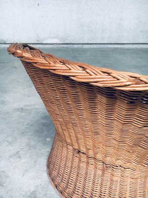 Wicker Egg Basket Lounge Chairs, 1950s, Set of 2-RQV-1761646