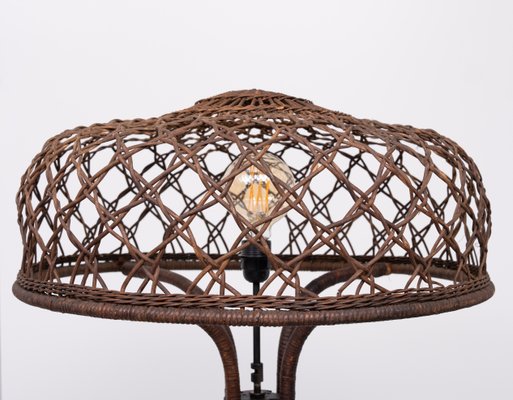 Wicker Floor Lamp by l.P.H. De Ridder Amsterdam, 1920s-GCG-2032353