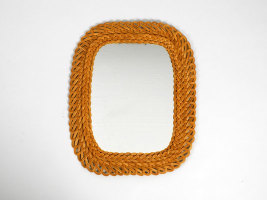 Wicker Framed Wall Mirror, 1960s-RR-560783