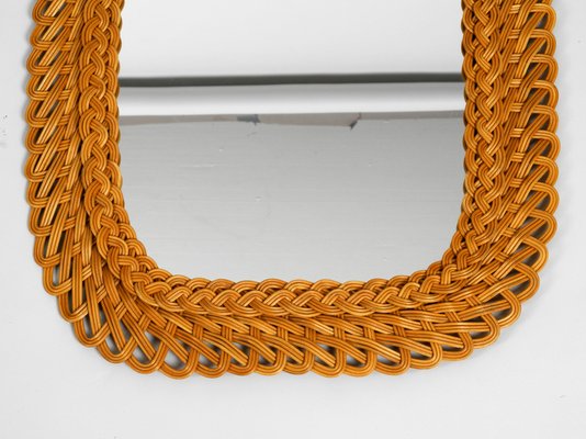 Wicker Framed Wall Mirror, 1960s-RR-560783