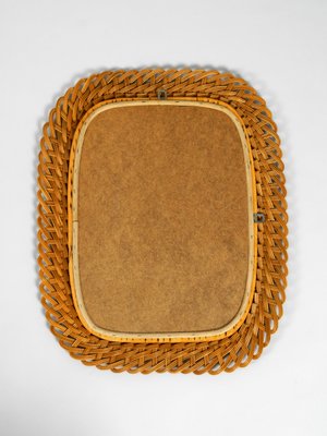 Wicker Framed Wall Mirror, 1960s-RR-560783