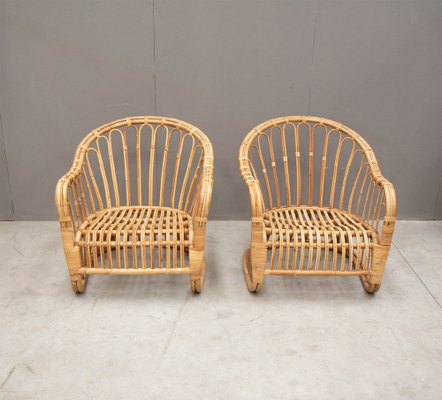 Wicker Garden Armchairs and Coffee Table, 1980s, Set of 3-VNC-2043155