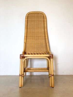 Wicker, Leather, and Bamboo Chairs, 1970s, Set of 2-NPC-1291142