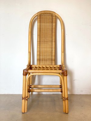 Wicker, Leather, and Bamboo Chairs, 1970s, Set of 2-NPC-1291145