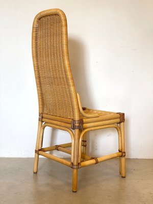 Wicker, Leather, and Bamboo Chairs, 1970s, Set of 2-NPC-1291142