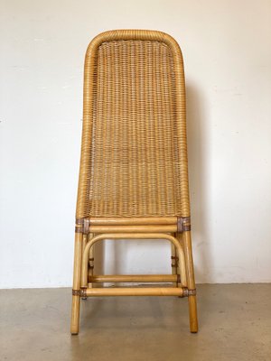 Wicker, Leather, and Bamboo Chairs, 1970s, Set of 2-NPC-1291142