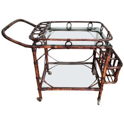 Wicker Serving Bar Cart, 1950-ODB-1807834