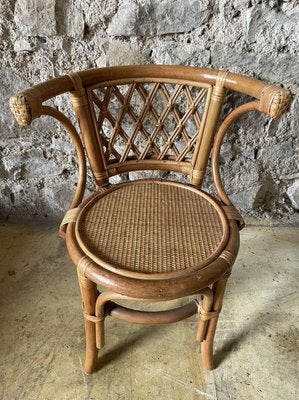 Wicker Table and Chairs, 1970s, Set of 3-SDV-894524