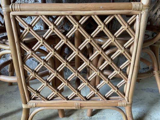 Wicker Table and Chairs, 1970s, Set of 3-SDV-894524