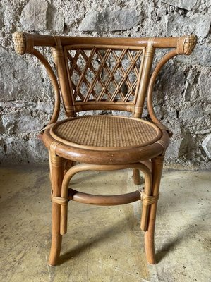 Wicker Table and Chairs, 1970s, Set of 3-SDV-894524