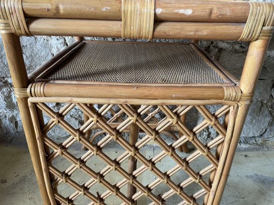 Wicker Table and Chairs, 1970s, Set of 3-SDV-894524