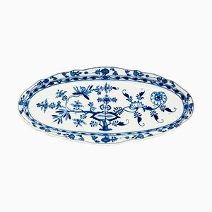 Wide 19th Century Oval Platter in Onion Pattern from Meissen-UCH-1224646