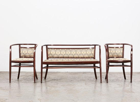 Wiener Secession Seating Set by Otto Wagner for Mundus Austria, 1903, Set of 3-BPT-1749721