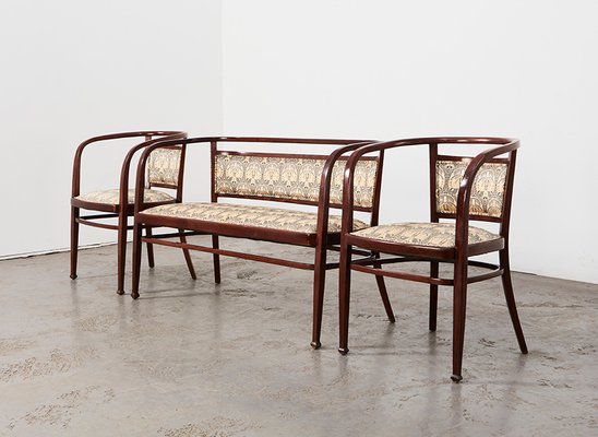 Wiener Secession Seating Set by Otto Wagner for Mundus Austria, 1903, Set of 3-BPT-1749721