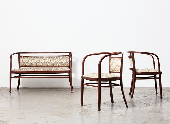 Wiener Secession Seating Set by Otto Wagner for Mundus Austria, 1903, Set of 3-BPT-1749721