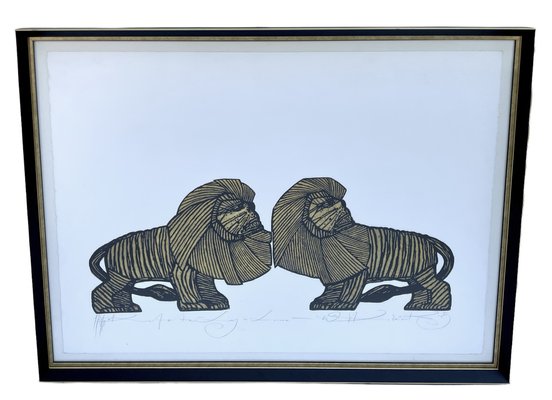 Wiesław Skibiński, Lviv Lions, Etching, 2014, Framed-FSD-1409227