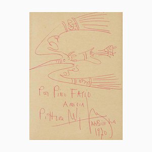 Wifredo Lam, Fresh Sketch, Red Ink Drawing, 1970-ZCI-1775688