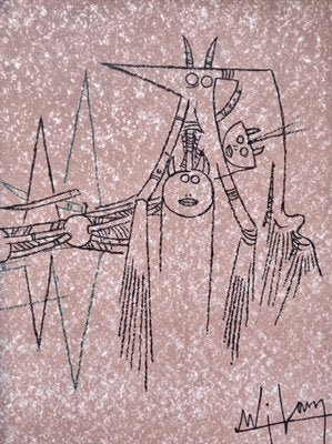 Wifredo Lam, Geneva, 1963, Double-Sided Lithograph-NRC-1394924