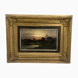 Wilhelm Amberg, Landscape, Oil Painting, 19th Century, Framed-CZ-1772638