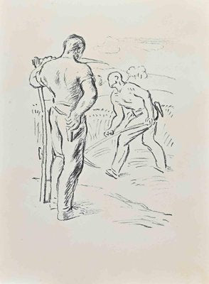 Wilhelm Gimmi, Farmers, Lithograph, 1955-ZCI-1759248