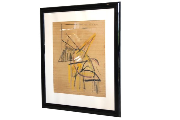 Willem Hussem, Abstract Composition, 1954, Watercolor & Gouache on Paper, Framed-BQ-1365988