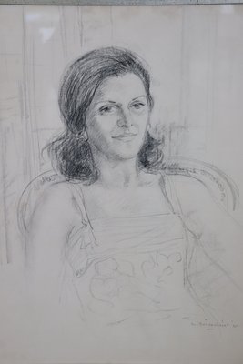 William Boissevain, Portrait, 1975, Pencil on Paper, Framed-DCO-1425124