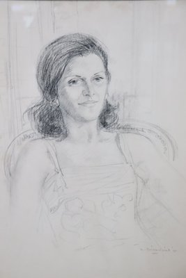 William Boissevain, Portrait, 1975, Pencil on Paper, Framed-DCO-1425124