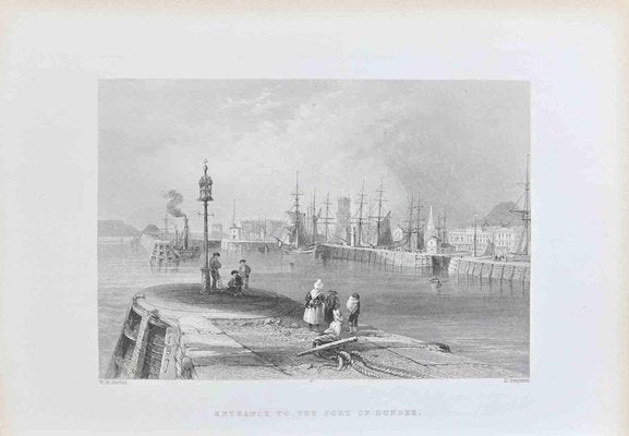 William Henry Bartlett, Entrance to the Port of Dundee, Lithograph, 19th Century-ZCI-1788772