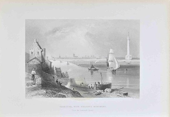 William Henry Bartlett, Yarmouth, with Nelson's Monument, Lithograph, 19th Century-ZCI-1781687