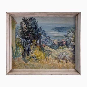 William Langley, Landscape of the French Riviera, 20th Century, Oil on Canvas-MAX-1332171