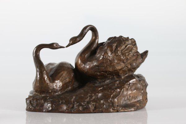 William Zadig, Swan Couple, 1930-1950, Bronze-QQ-1377415