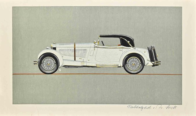 Willie Seidl, Vintage Car, Woodcut, 1950s-ZCI-1781679