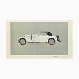 Willie Seidl, Vintage Car, Woodcut, 1950s-ZCI-1781679