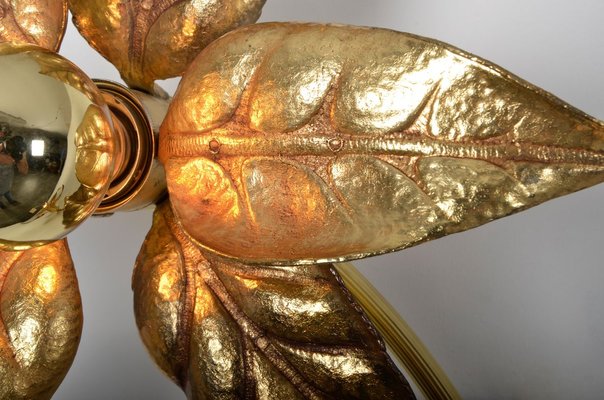 Willy Daro Style Brass Double Flower Sconce from Massive Lighting, 1970s-IV-887875