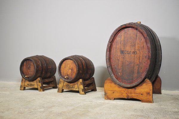 Wine Barrels, 1950s, Set of 3-KNM-1141556