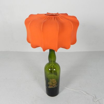 Wine Bottle Table Lamp with Fabric Shade, 1970s-TL-1773683