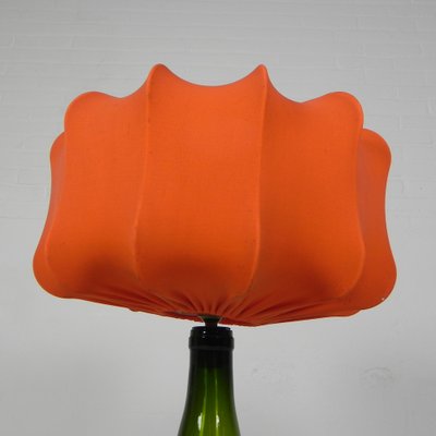 Wine Bottle Table Lamp with Fabric Shade, 1970s-TL-1773683