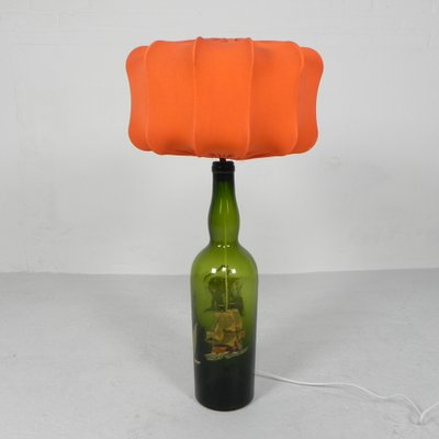 Wine Bottle Table Lamp with Fabric Shade, 1970s-TL-1773683