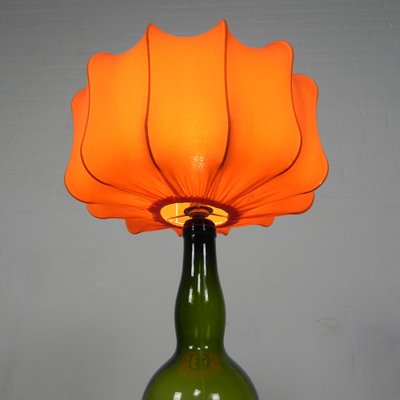 Wine Bottle Table Lamp with Fabric Shade, 1970s-TL-1773683