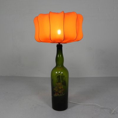 Wine Bottle Table Lamp with Fabric Shade, 1970s-TL-1773683