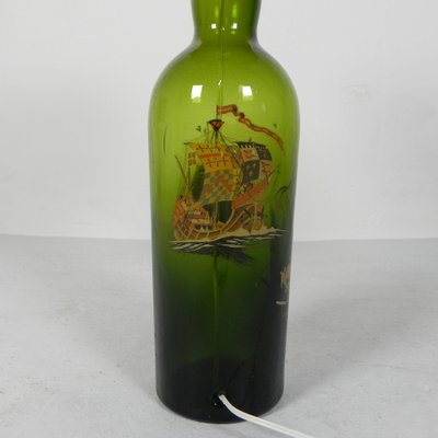 Wine Bottle Table Lamp with Fabric Shade, 1970s-TL-1773683